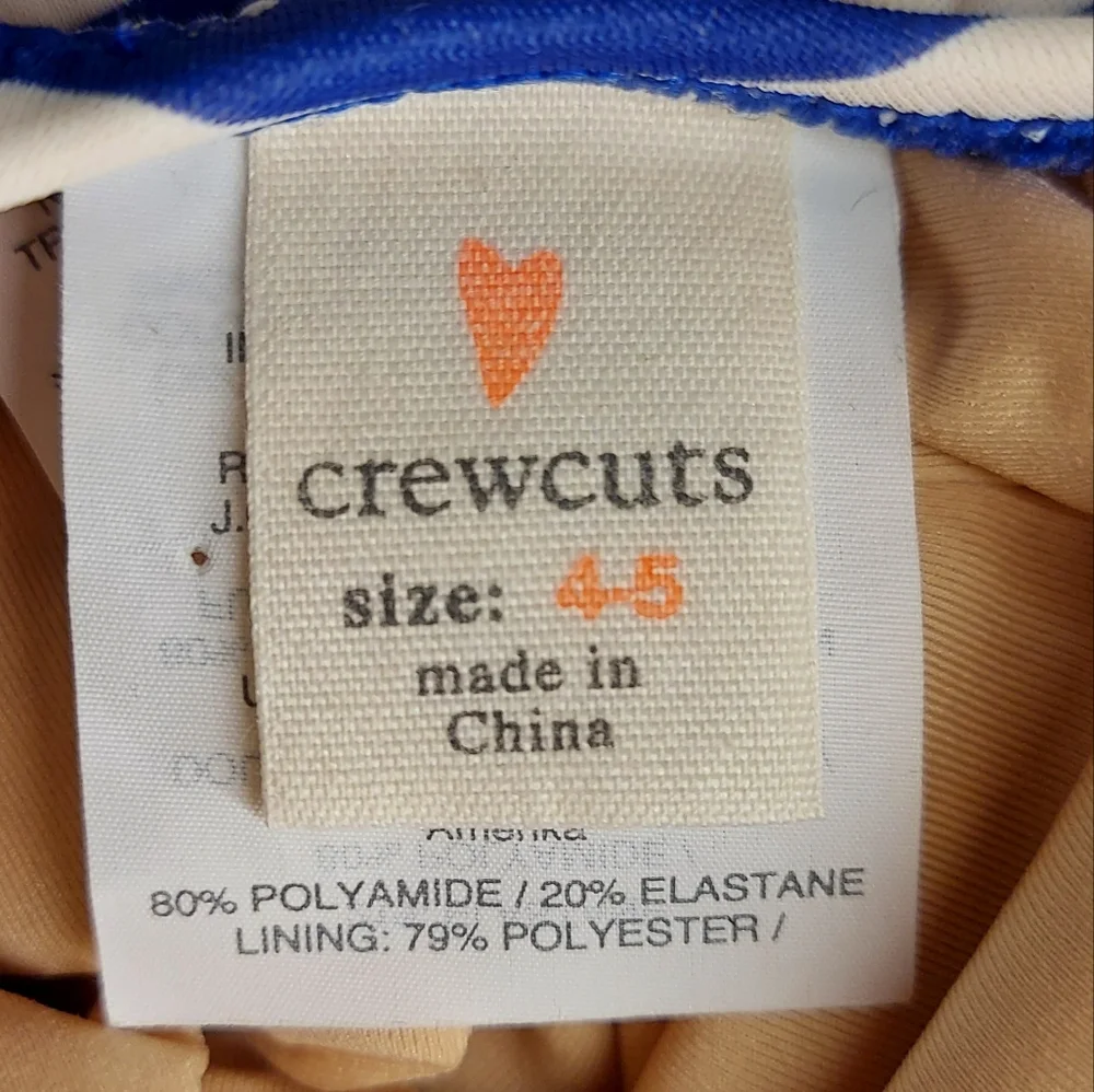 ⭐️ 5/$30 J. CREW size 4-5 blue striped swimsuit